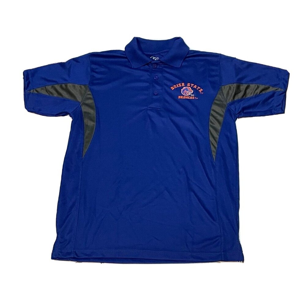Boise State Broncos polo shirt mens small TSI Sportswear short sleeve Idaho blue